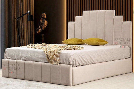 Cadre De Lit NATURA BEIGE - Velours