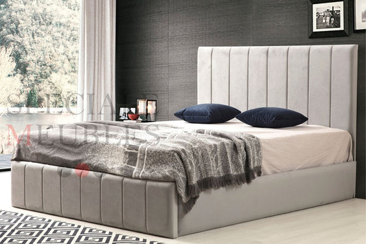 Cadre De Lit POLO GRIS - Velours