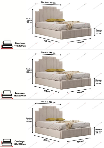 Cadre De Lit NATURA BEIGE - Velours