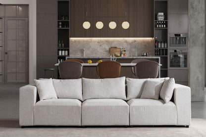 Canapé Azra Modulable Chenille Blanc cassé