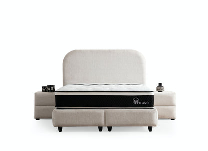Lit Coffre Jade Chenille Blanc Cassé
